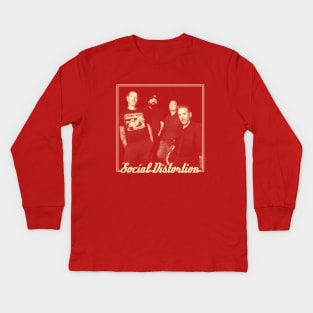 Vintage Social Distortion Kids Long Sleeve T-Shirt